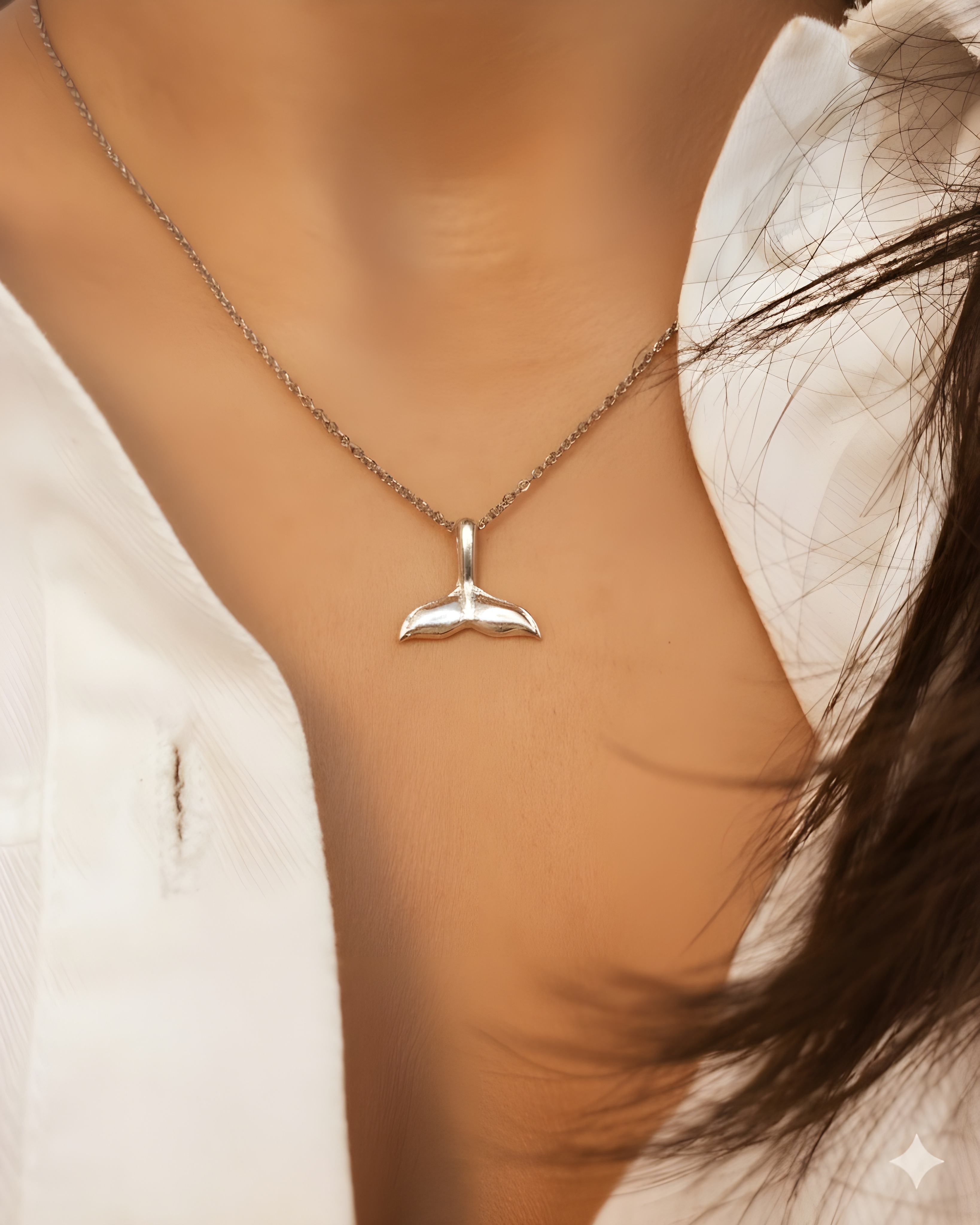 گردنبند نقره وال با زنجیر نقره