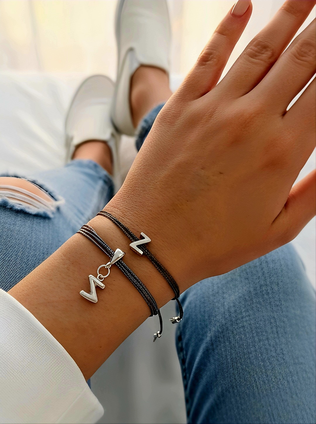دستبند نقره حرف Z