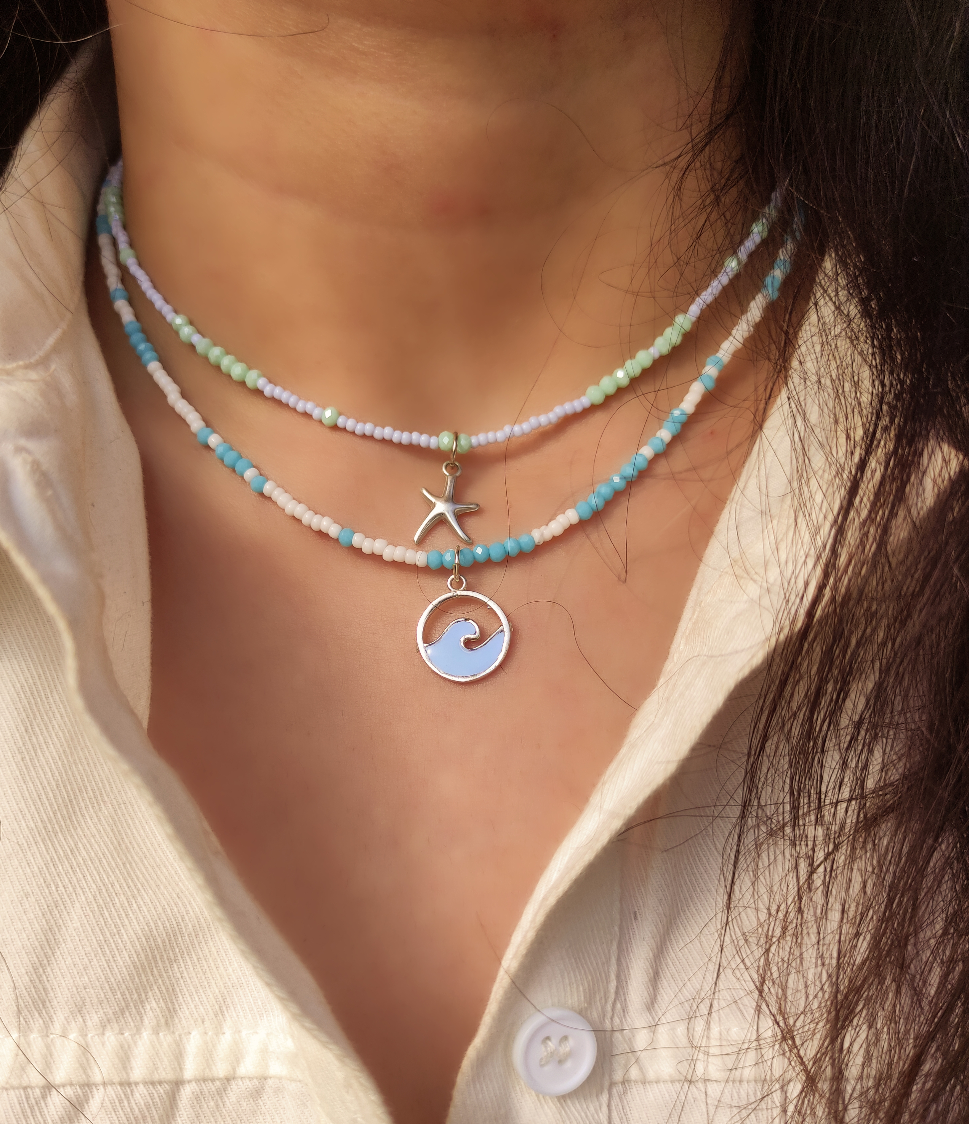 گردنبند چارم دریایی نقره