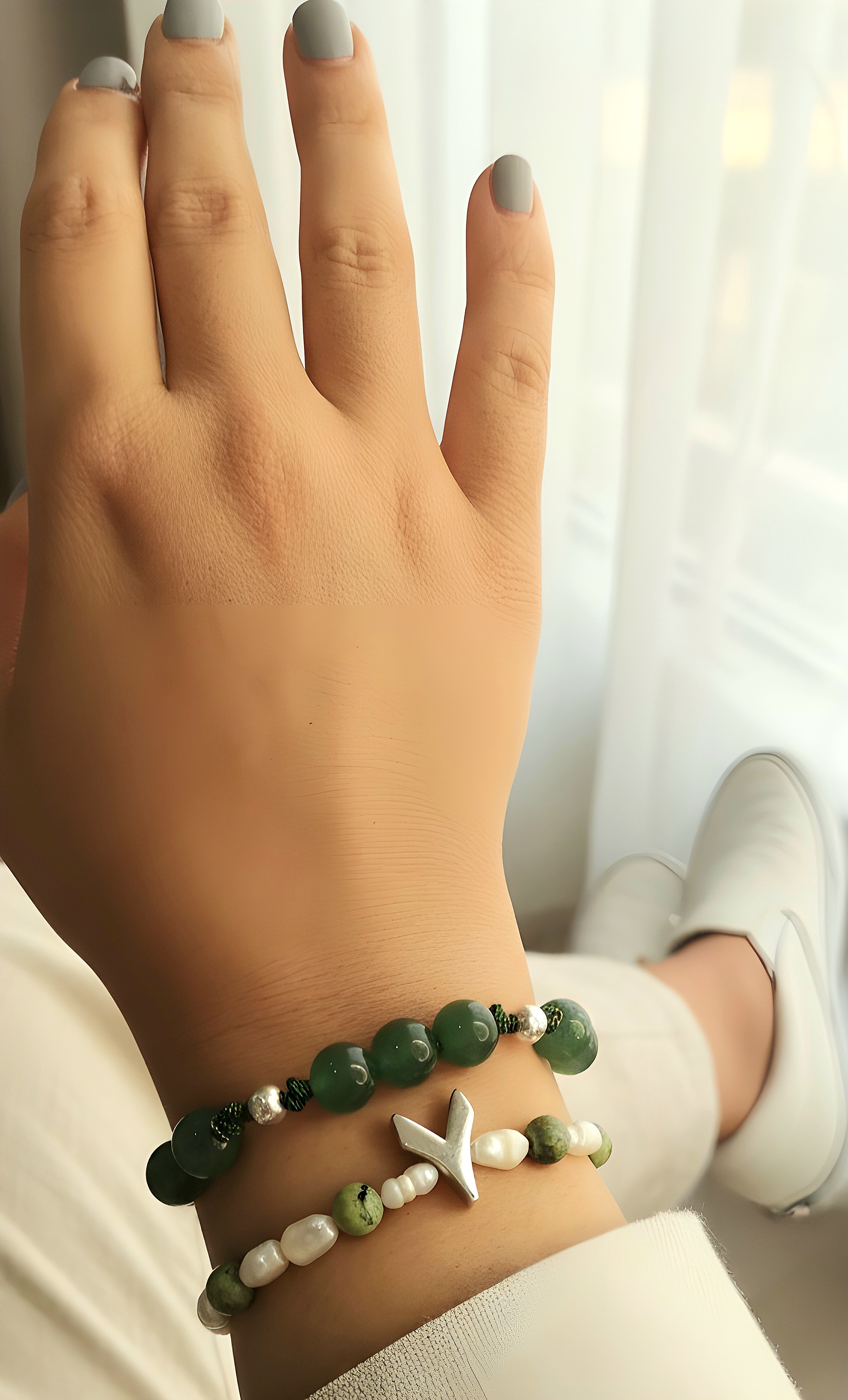 دستبند سنگ و 7 نقره